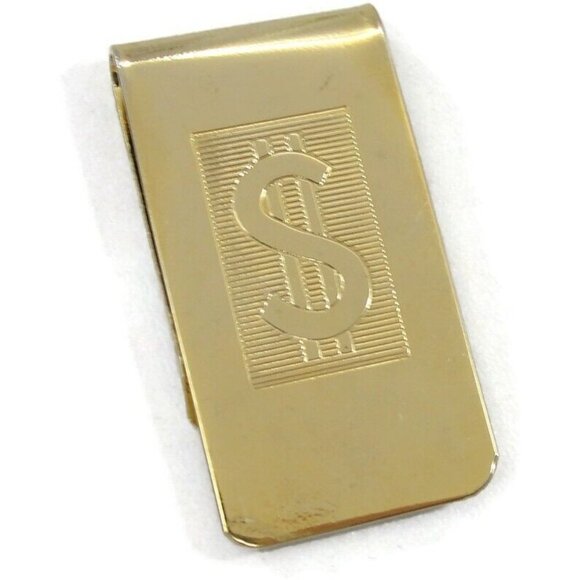 Vintage Dollar $ Sign Money Clip Men Wallet ID Credit Card Holder - Picture 3 of 11